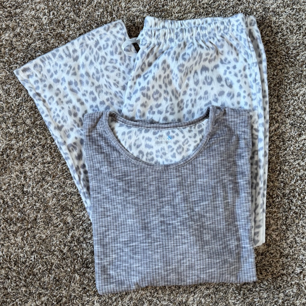 NWT Croft & Barrow® 2-pc. Long Sleeve Pajama Top & Pants Sleep Set Size XL